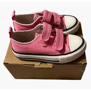 Weestep Pink Sneakers Girls Size 7 Converse Style Slip On Velcro Closure New in
